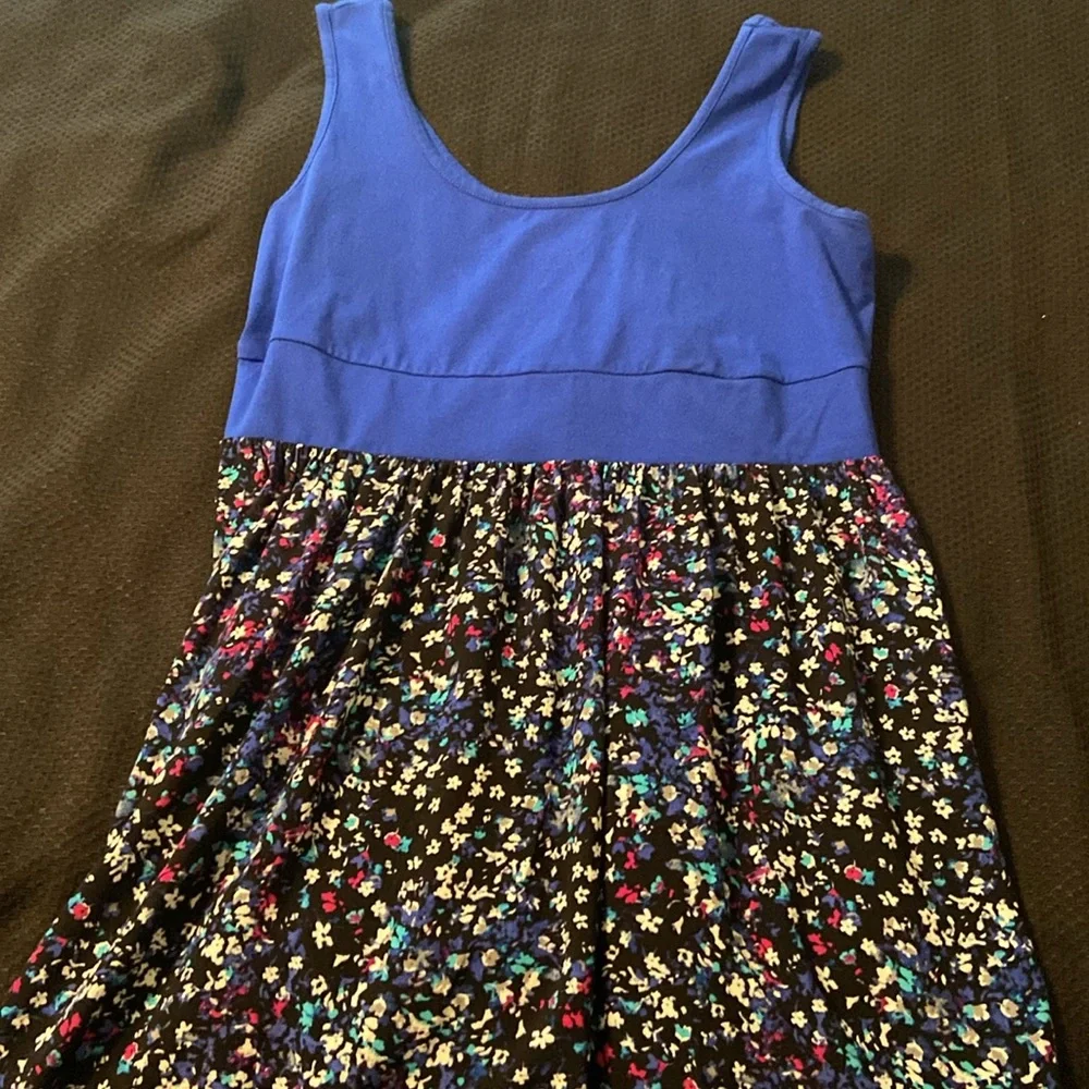 Torrid blue and floral sleeveless dress - Picture 4 of 6